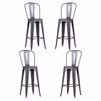 PACK 4 TABURETES BISTRO MATT HIGHBACK
