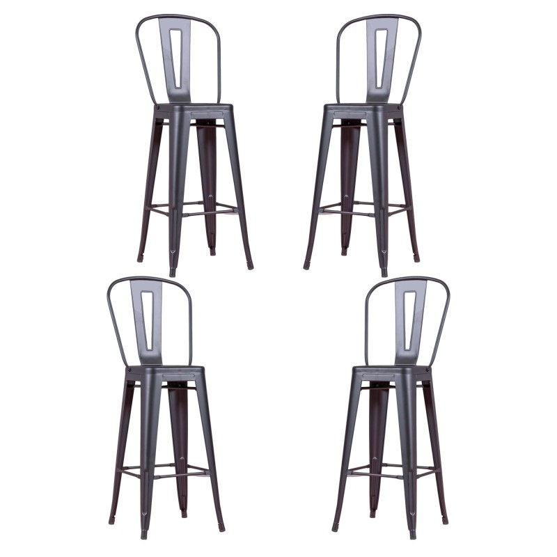 PAKKAUS 4 TABUREETTIA BISTRO MATT HIGHBACK