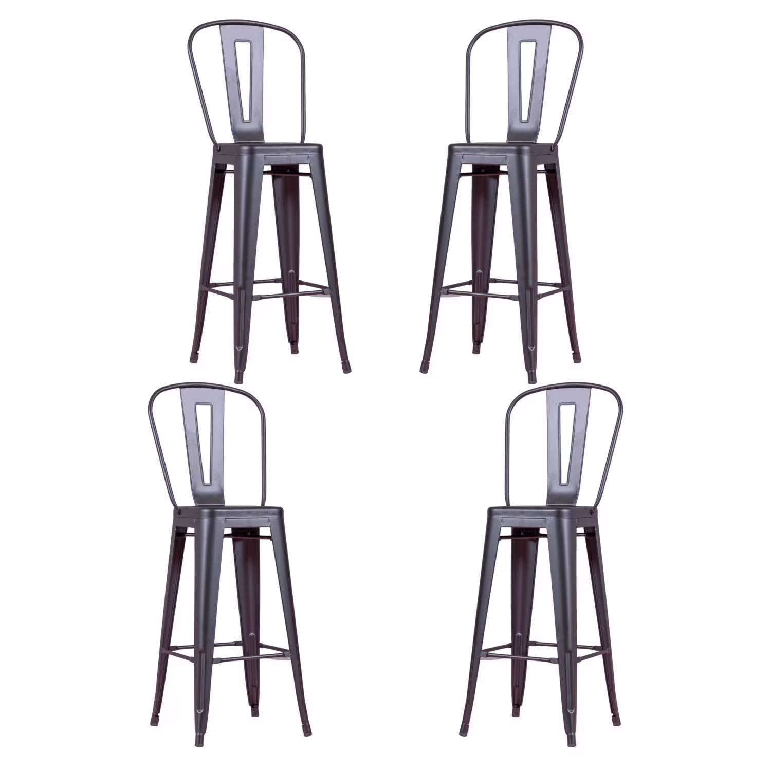 PACK 4 TABURETES BISTRO MATT HIGHBACK
