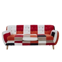 Sofa 3-osobowa z patchworkową tapicerką