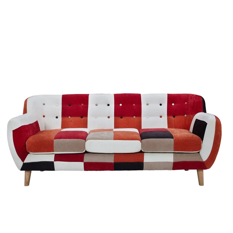 Sofa 3-osobowa z patchworkową tapicerką