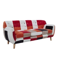 3-zitsbank met patchwork bekleding