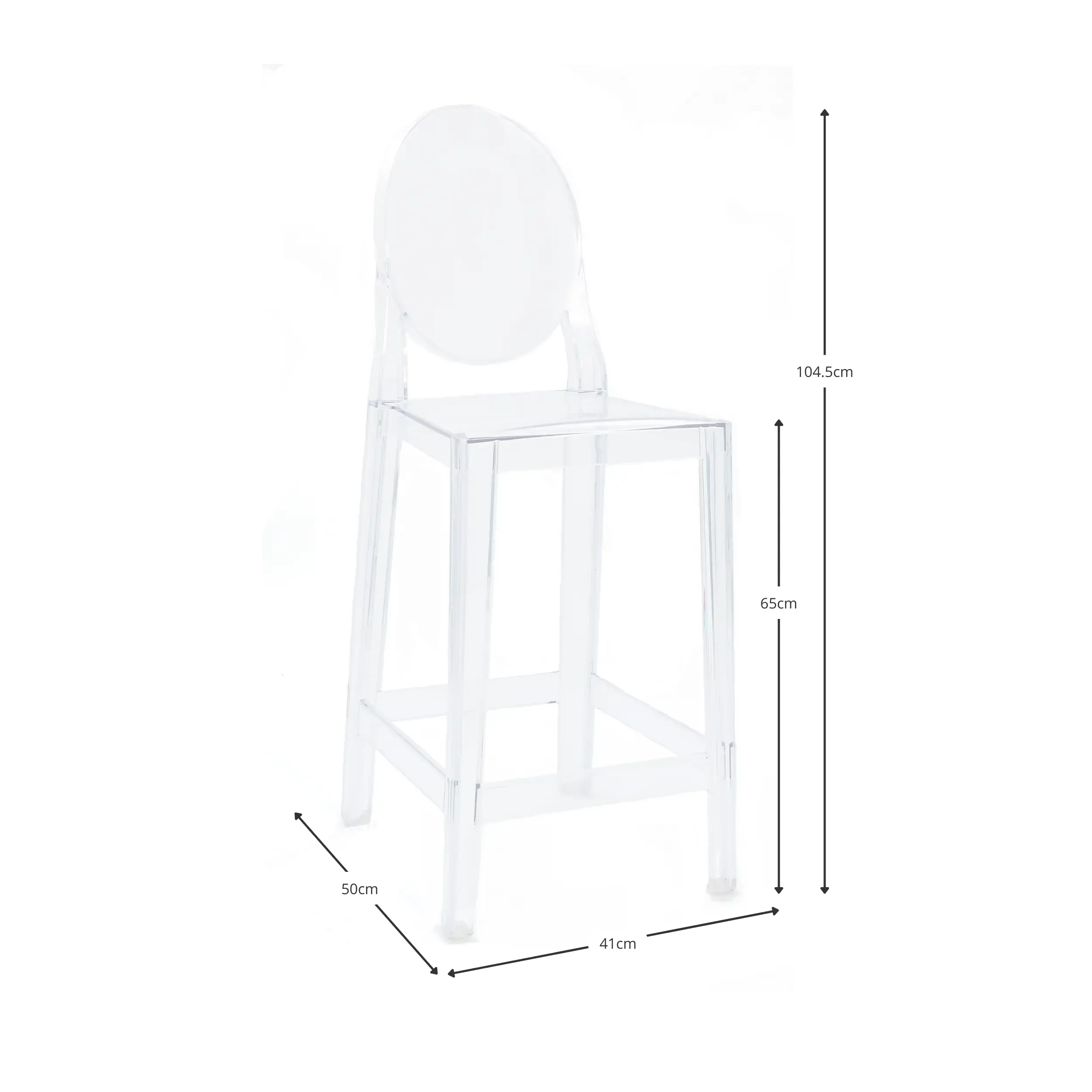 Tabouret victoire transparente (65cm) FURNMOD - 10