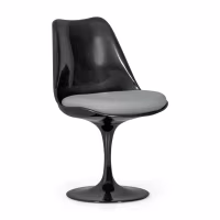 Lotus Chair All Black with cotton cushion FURNMOD - 16