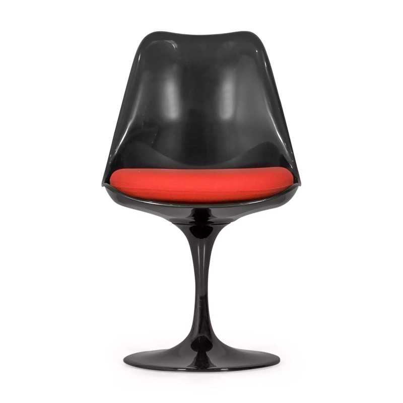 Chaise Lotus All Black avec coussin en coton FURNMOD - 3