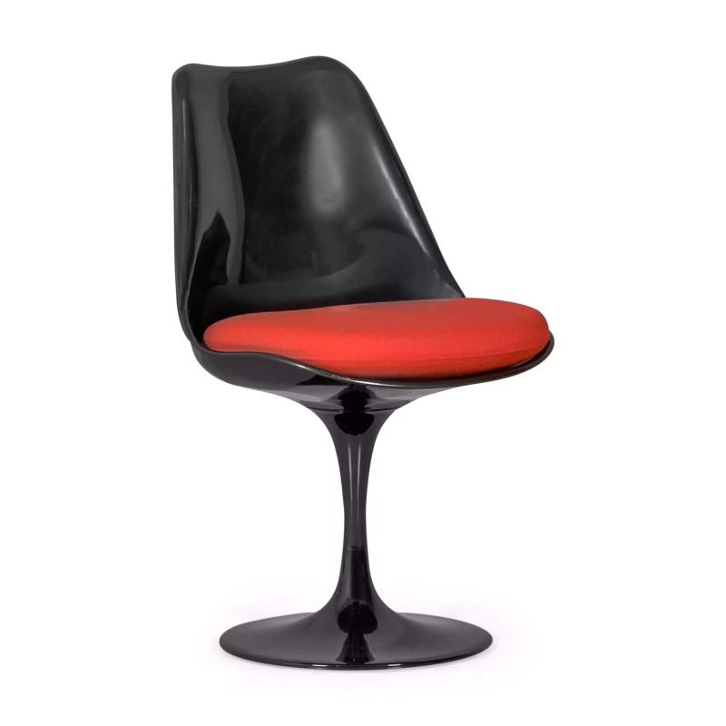 Chaise Lotus All Black avec coussin en coton FURNMOD - 1