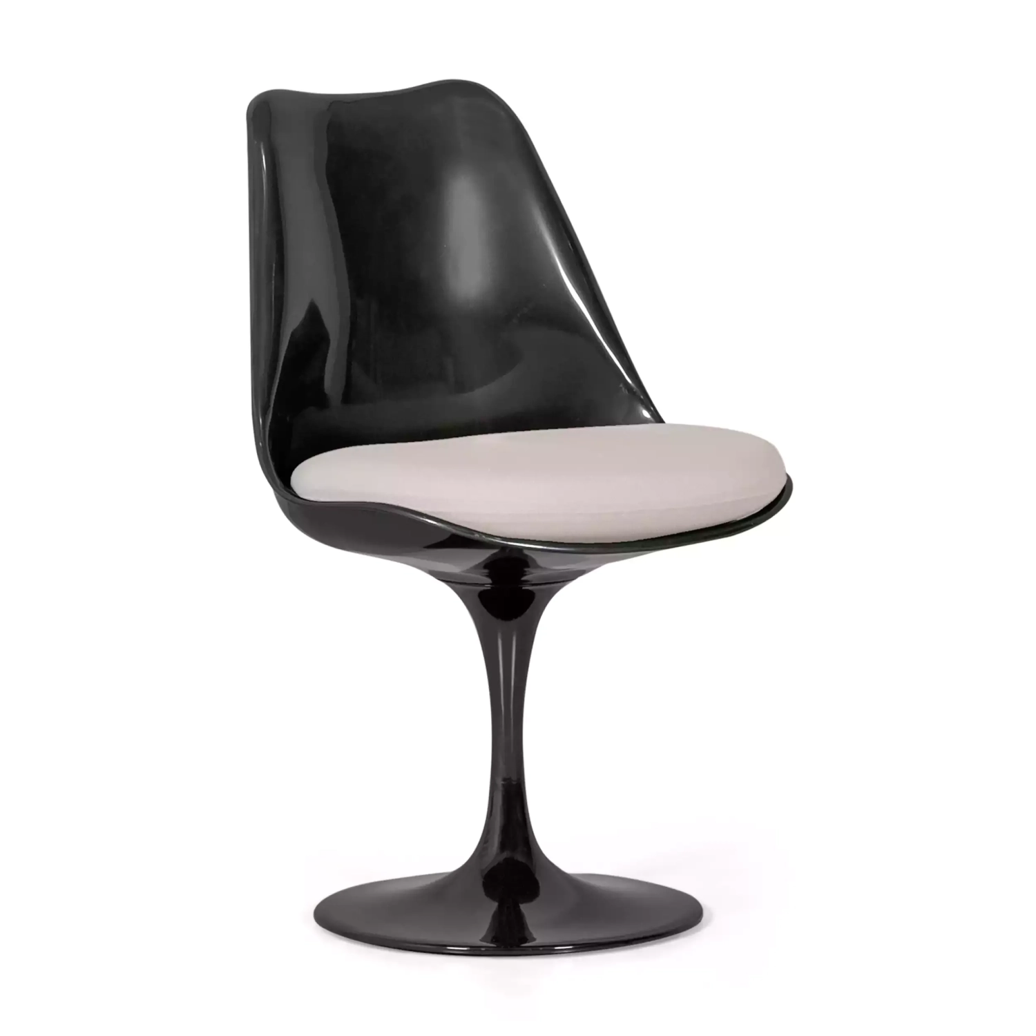 Chaise Lotus All Black avec coussin en coton FURNMOD - 24