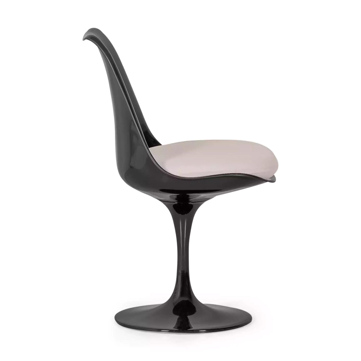 Chaise Lotus All Black avec coussin en coton FURNMOD - 28