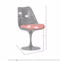 Lotus Chair All Black with cotton cushion FURNMOD - 32