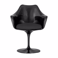 Chaise Lotus Arms All Black avec coussin en coton FURNMOD - 3
