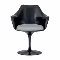 Chaise Lotus Arms All Black avec coussin en coton FURNMOD - 13