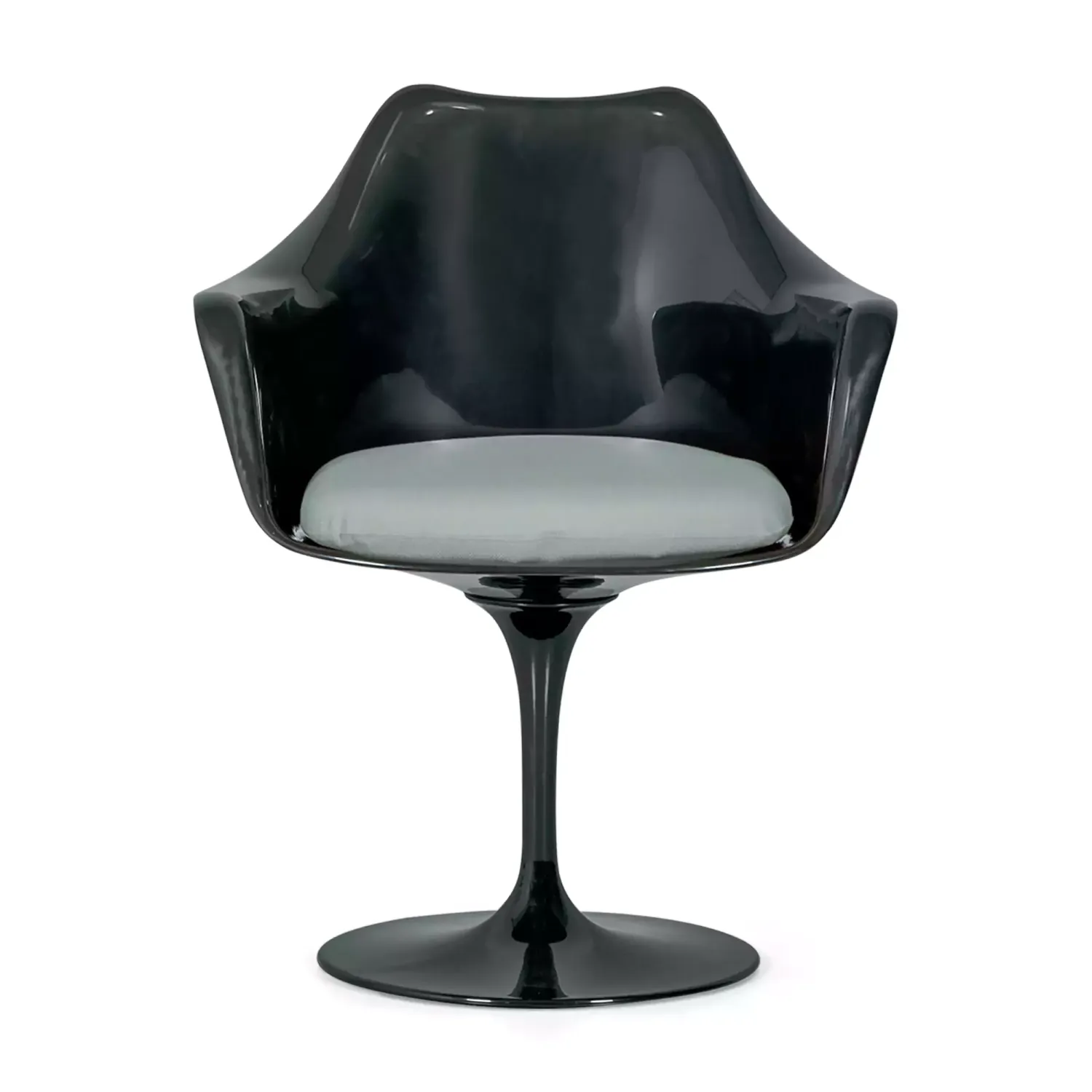 Chaise Lotus Arms All Black avec coussin en coton FURNMOD - 13