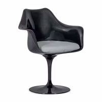 Chaise Lotus Arms All Black avec coussin en coton FURNMOD - 11