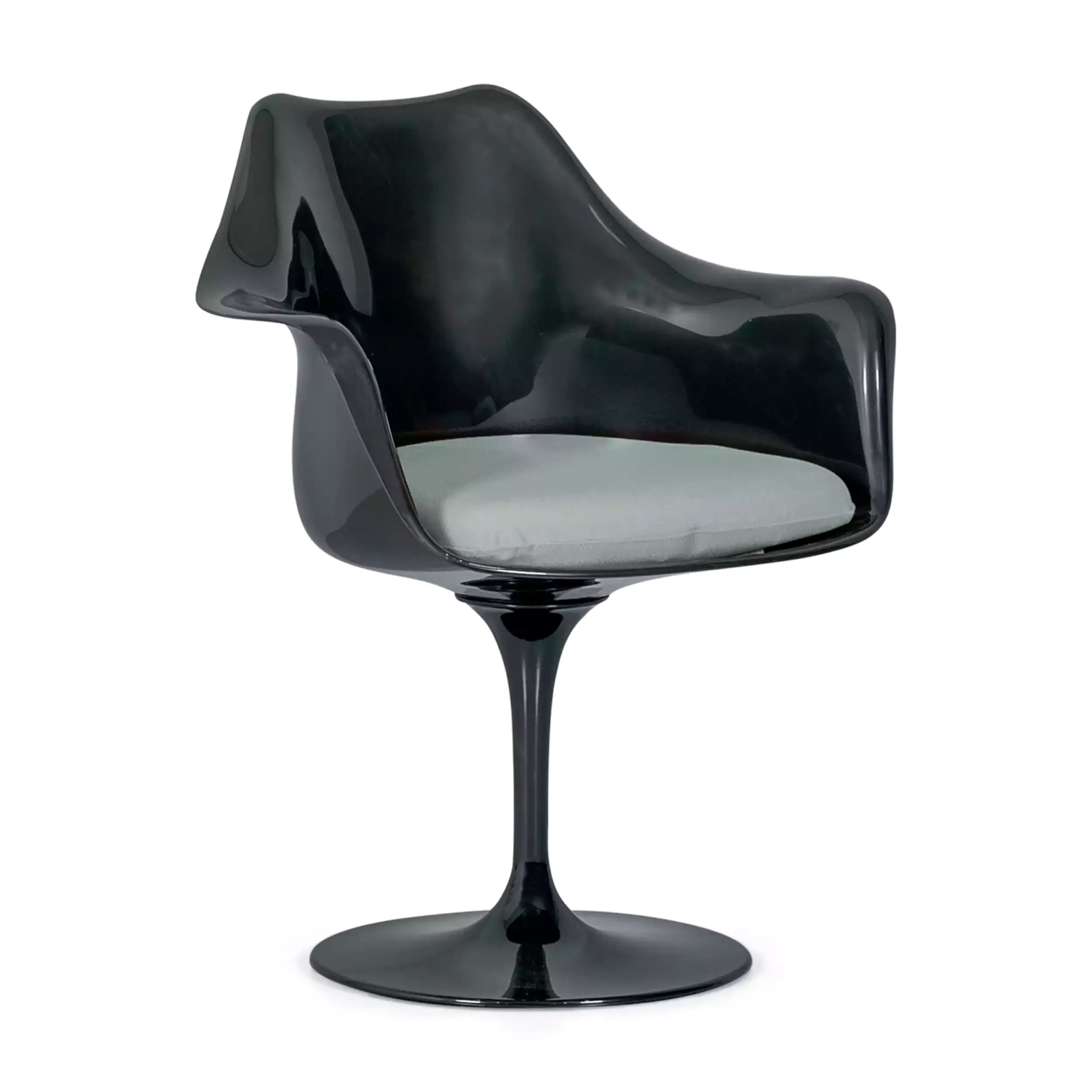 Stuhl Lotus Arms All Black mit Baumwollkissen FURNMOD - 11