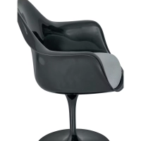 Lotus Arms Chair All Black with cotton cushion FURNMOD - 16