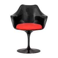 Krzesło Lotus Arms All Black z bawełnianą poduszką FURNMOD - 22