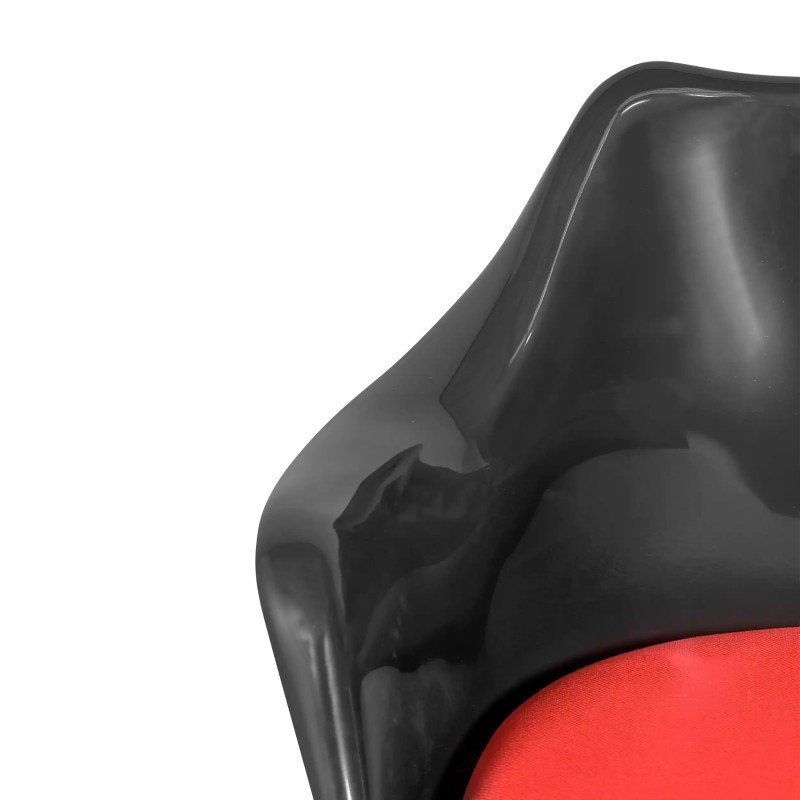 Lotus Arms Chair All Black with cotton cushion FURNMOD - 21