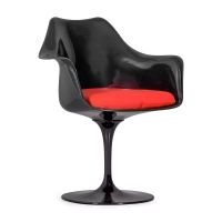 Lotus Arms Chair All Black with cotton cushion FURNMOD - 24