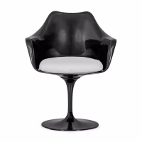Chaise Lotus Arms All Black avec coussin en coton FURNMOD - 33