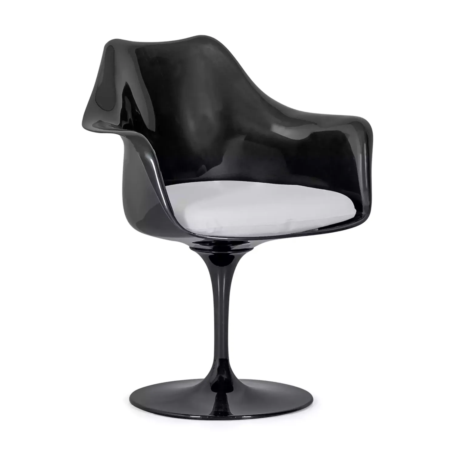 Chaise Lotus Arms All Black avec coussin en coton FURNMOD - 31
