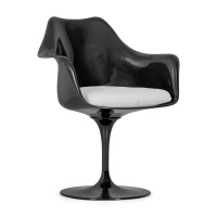 Krzesło Lotus Arms All Black z bawełnianą poduszką FURNMOD - 35