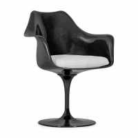 Chaise Lotus Arms All Black avec coussin en coton FURNMOD - 35