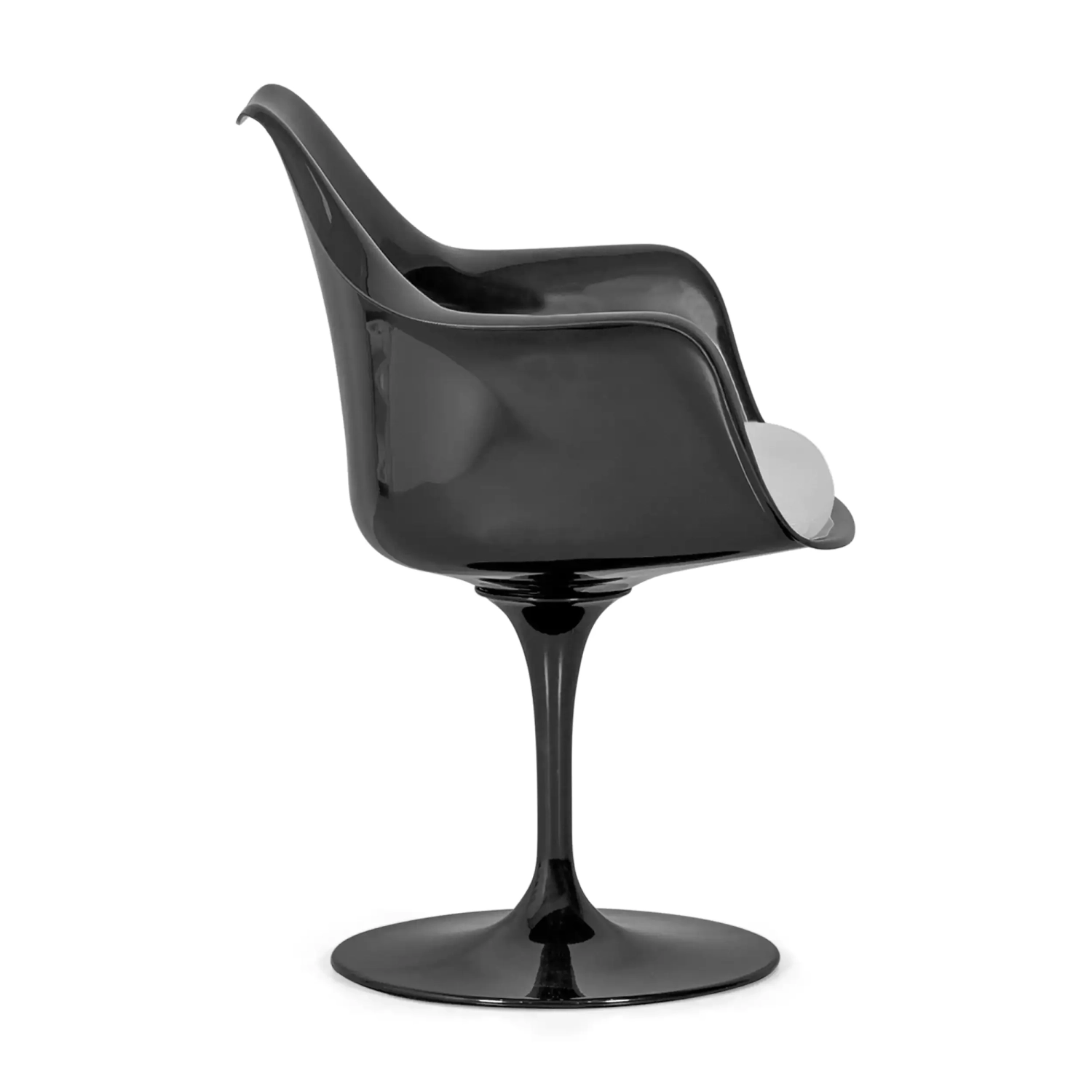 Cadeira Lotus Arms All Black com almofada de algodão FURNMOD - 37