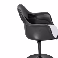 Chaise Lotus Arms All Black avec coussin en coton FURNMOD - 38