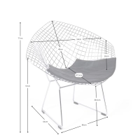 Fauteuil design en acier chromé Diamond FURNMOD - 26