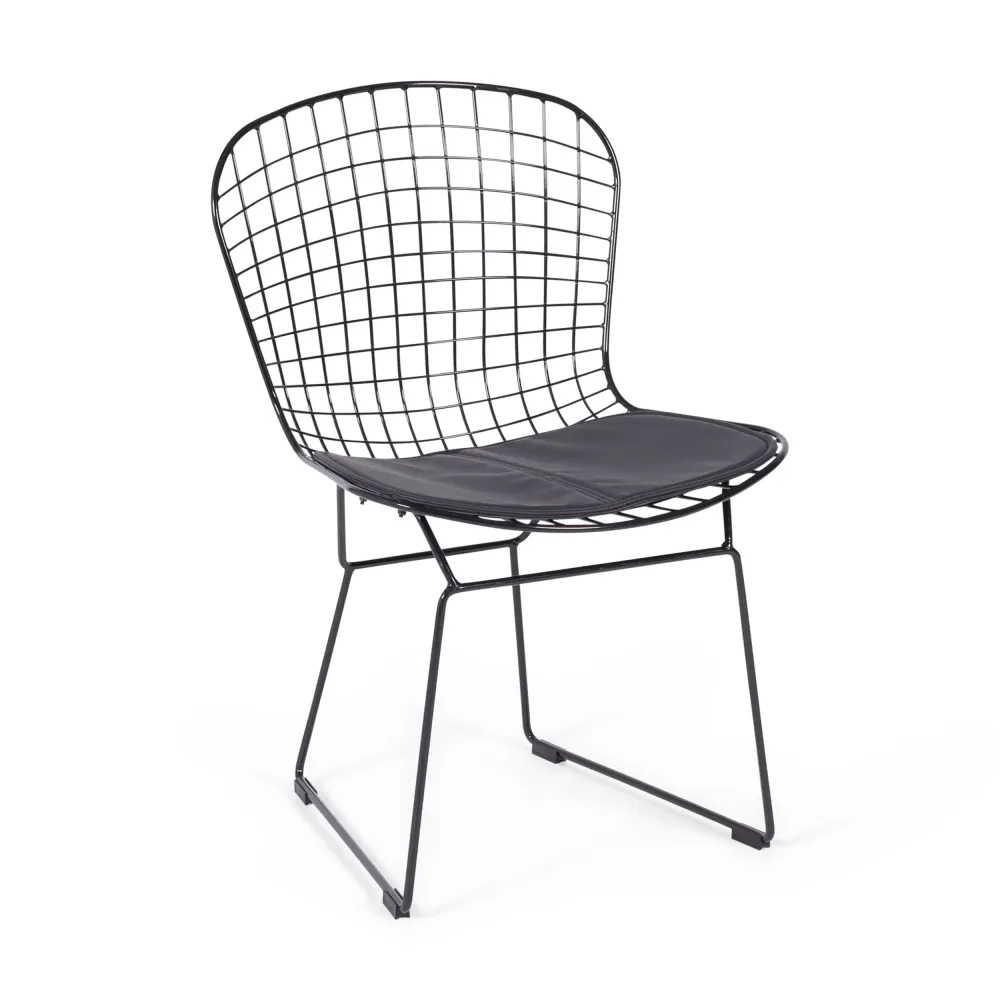 Inspiration chaise Bertoia en Acier Noir - Chaise Industrielle Design