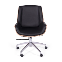 Sedia da ufficio in pelle italiana e legno di noce Nordic Nest Dream - 3