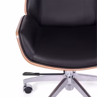Chaise de bureau en cuir italien et bois de noyer Nordic Nest Dream - 2