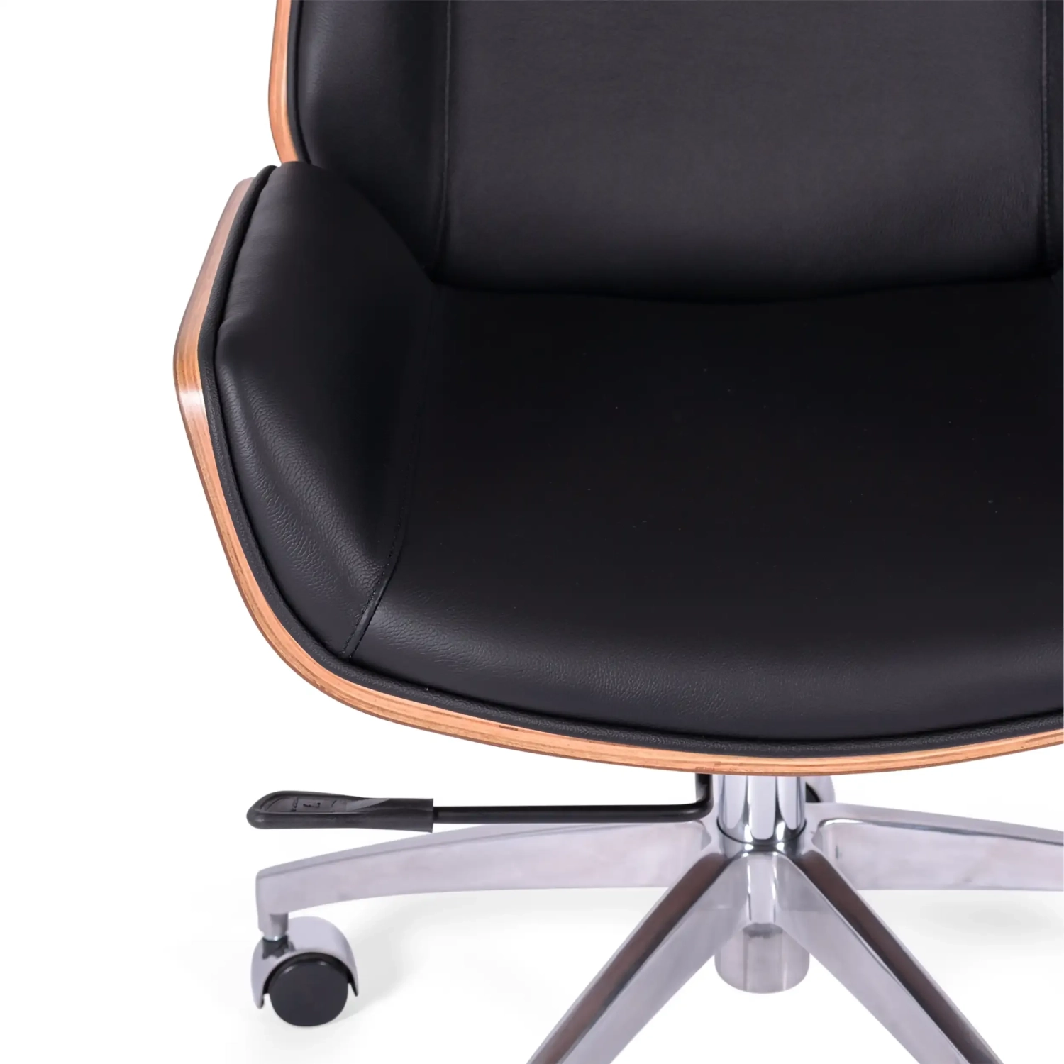Kantoorstoel van Italiaans leer en walnoothout Nordic Nest Dream - 2