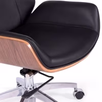 Chaise de bureau en cuir italien et bois de noyer Nordic Nest Dream - 5