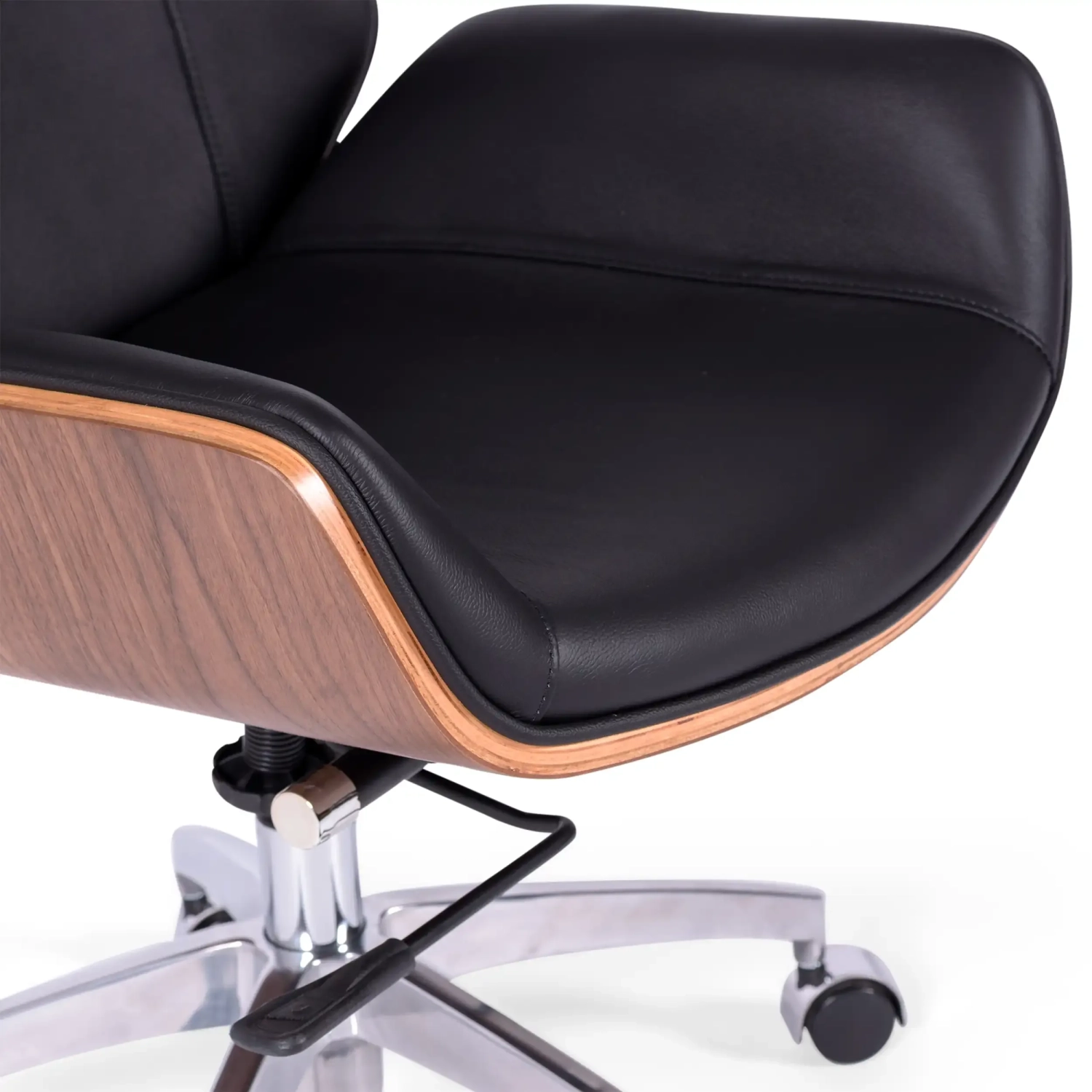Italian leather and walnut office chair Nordic Nest Dream - 5