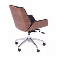 Chaise de bureau en cuir italien et bois de noyer Nordic Nest Dream - 8