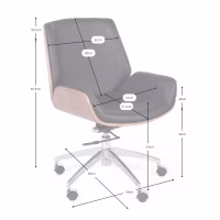 Chaise de bureau en cuir italien et bois de noyer Nordic Nest Dream - 11