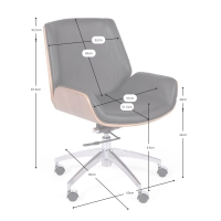 Silla de oficina de piel italiana y madera de nogal Nordic Nest Dream - 11