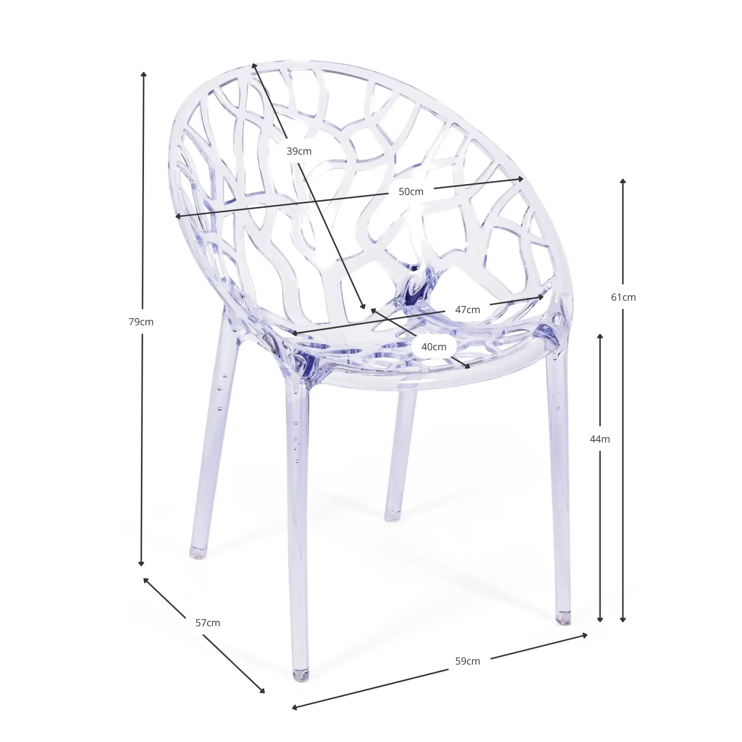 Replika židle Chrystal Transparent - Zahradní židle - Mobelarium