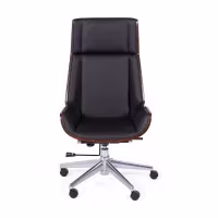 Chaise de bureau Nordic Highback en noyer et similicuir-Meubles Concept