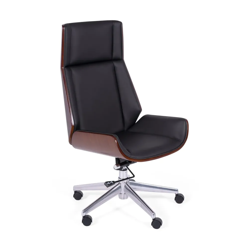 Chaise de bureau Nordic Highback en noyer et similicuir-Meubles Concept