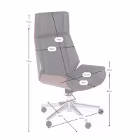 Chaise de bureau Nordic Highback en noyer et similicuir-Meubles Concept