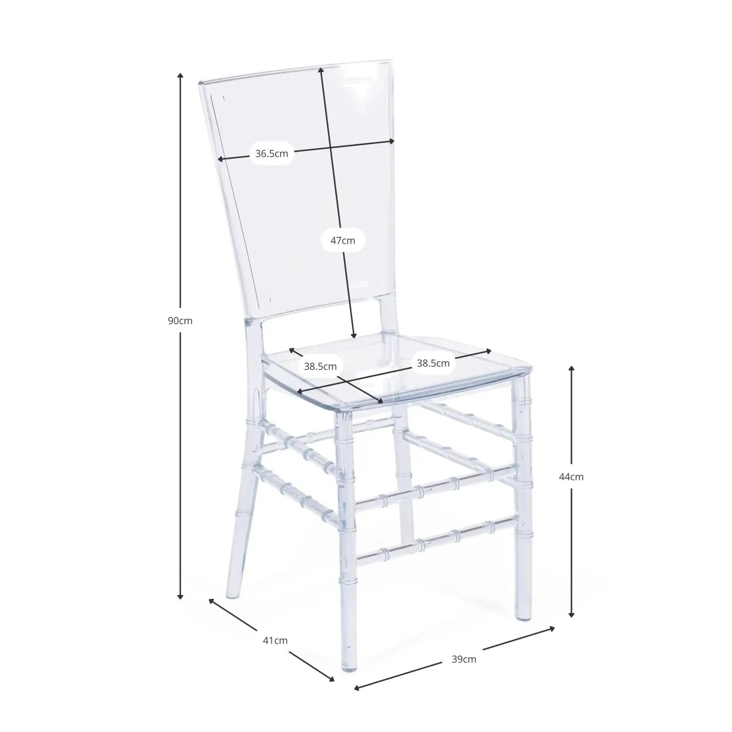 Chaises Transparentes Felipe Ghost - Chaises en plastique - meubles Concept