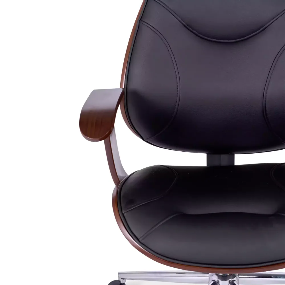 Chaise de bureau Cambridge en bois-Chaises en similicuir-Meubles concept