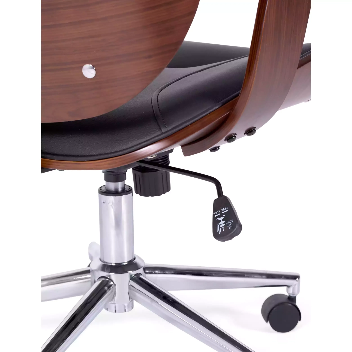 Kancelářské křeslo Cambridge ve dřevě - Koženkové židle - Mobelarium