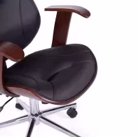 Chaise de bureau Cambridge en bois-Chaises en similicuir-Meubles concept