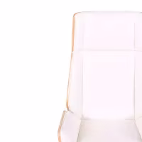 Cadeira de escritório Nordic Highback em ácer e couro ecológico branco - Mueble Design