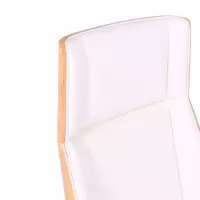 Cadeira de escritório Nordic Highback em ácer e couro ecológico branco - Mueble Design