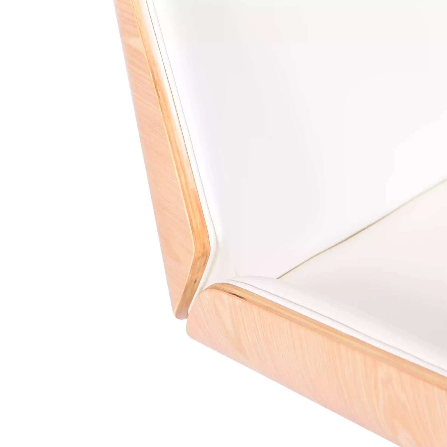 Nordic Highback office chair in maple and white eco-leather - Mueble Design