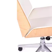Nordic Highback Bürostuhl aus Ahorn und weißem Ökoleder - Mobelarium